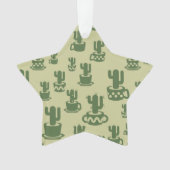 Succulent cactussilhouet in bekertjes en potten ornament (voorkant)