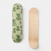 Succulent cactussilhouet in bekertjes en potten persoonlijk skateboard (Voorkant)