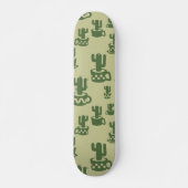 Succulent cactussilhouet in bekertjes en potten persoonlijk skateboard (Voorkant)