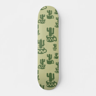 Succulent cactussilhouet in bekertjes en potten persoonlijk skateboard