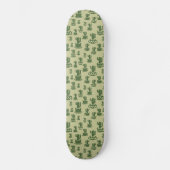 Succulent cactussilhouet in bekertjes en potten persoonlijk skateboard (Voorkant)