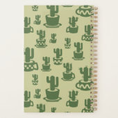 Succulent cactussilhouet in bekertjes en potten planner (Achterkant)