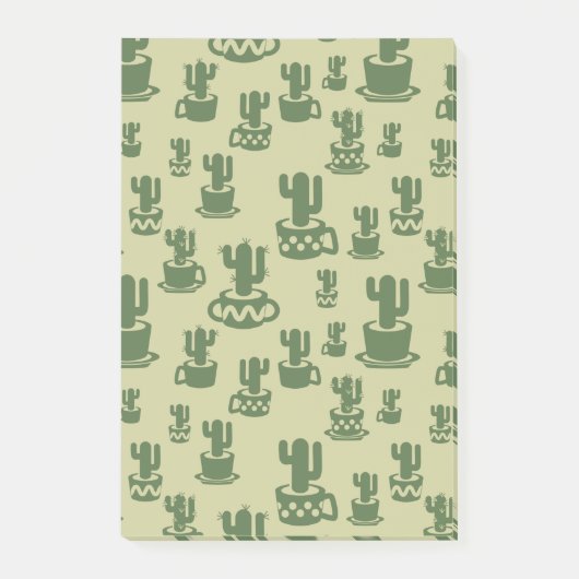 Succulent cactussilhouet in bekertjes en potten post-it® notes (Voorkant)