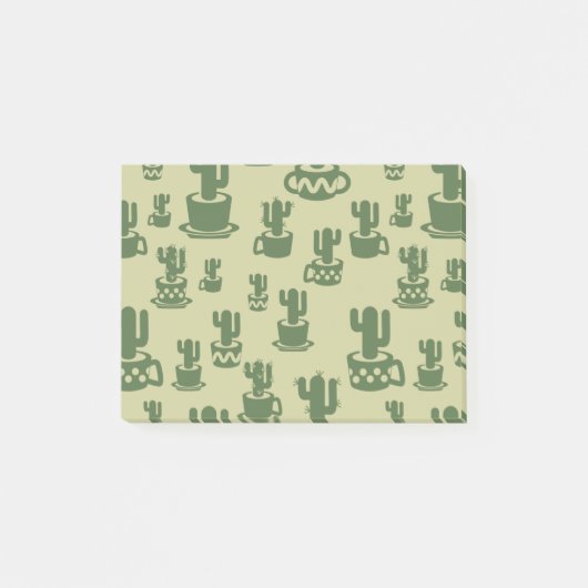 Succulent cactussilhouet in bekertjes en potten post-it® notes (Voorkant)
