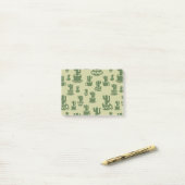 Succulent cactussilhouet in bekertjes en potten post-it® notes (Op bureau)