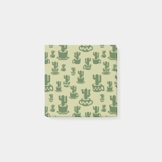 Succulent cactussilhouet in bekertjes en potten post-it® notes (Voorkant)