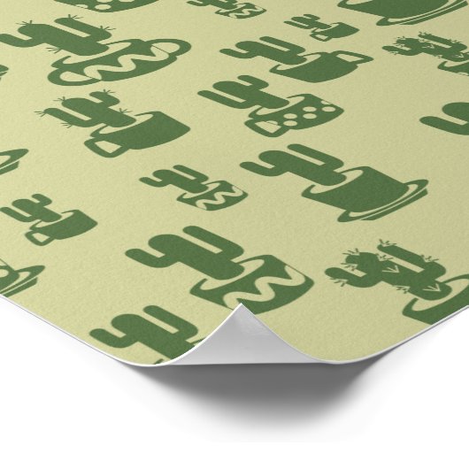 Succulent cactussilhouet in bekertjes en potten poster (Hoek)