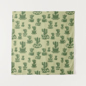 Succulent cactussilhouet in bekertjes en potten wandkleed (Voorkant)