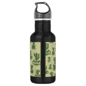 Succulent cactussilhouet in bekertjes en potten waterfles  (Achterkant)