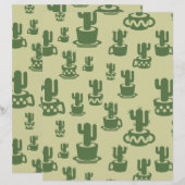 Succulent cactussilhouet in cups Papierblad (Voorkant / Achterkant)