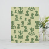 Succulent cactussilhouet in cups Papierblad (Staand voorkant)