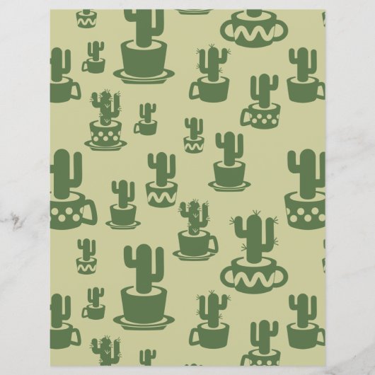 Succulent cactussilhouet in cups Papierblad (Voorkant)