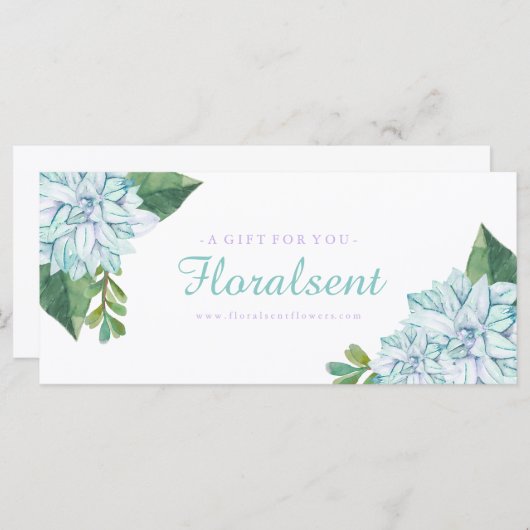  Succulent Cadeaubon (Voorkant / Achterkant)