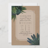 Succulent Cardstock geïnspireerde bruiloft uitnodi Kaart (Voorkant)