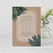 Succulent Cardstock geïnspireerde bruiloft uitnodi Kaart (Staand voorkant)