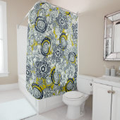 succulent chartreuse indigo douchegordijn (In situ)