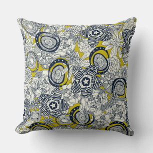 succulent chartreuse indigo kussen