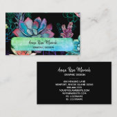 *~* Succulent Chic Glitter Girly Feminine Exciting Visitekaartje (Voorkant / Achterkant)