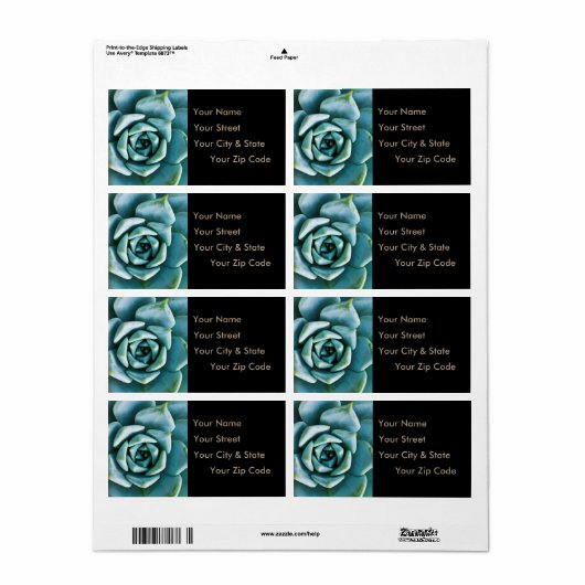 Succulent Closeup Etiket (Full Sheet)