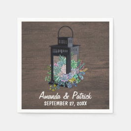 Succulent Country Rustieke Lantaarn Bruiloft Serve Servet