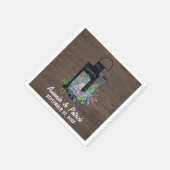 Succulent Country Rustieke Lantaarn Bruiloft Serve Servet (Hoek)