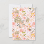 Succulent Crest Floral Wedding repetitie diner Kaart (Achterkant)