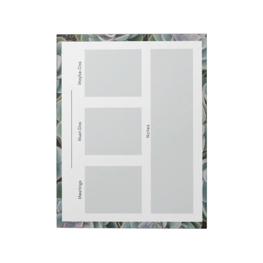 Succulent Dagelijks Planning Notitieblok (Linkerzijde)
