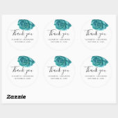 Succulent dank je. Blauwe cactus bruiloft. cactuss Ronde Sticker (Vel)