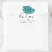 Succulent dank je. Blauwe cactus bruiloft. cactuss Ronde Sticker (Tas)