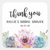 Succulent Dank u Sticker (Voorkant)