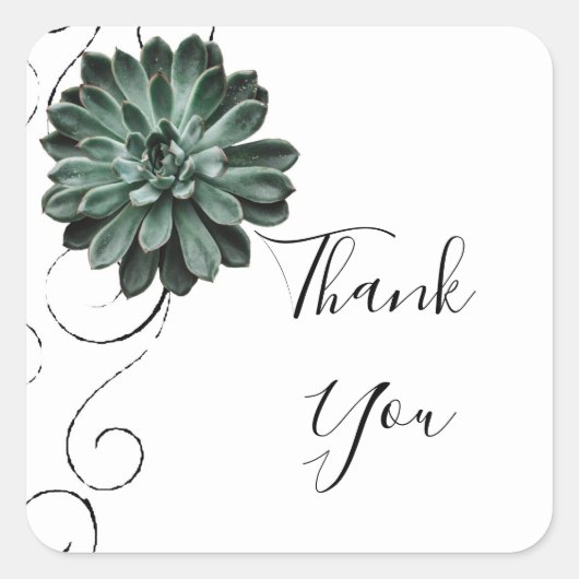 Succulent Dank u Sticker (Voorkant)