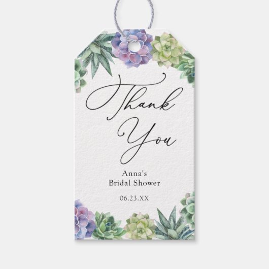 Succulent Dank u Vrijgezellenfeest Gift Labels Cadeaulabel (Voorkant)