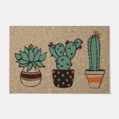 Succulent Decor, Schattigee Cactus Mat, Welkom Mat (Voorkant)