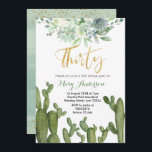 Succulent Dertig 30th Birthday Invitation cactus Kaart<br><div class="desc">30e uitnodiging van de verjaardag. Cactus fiesta Birthday Uitnodiging</div>