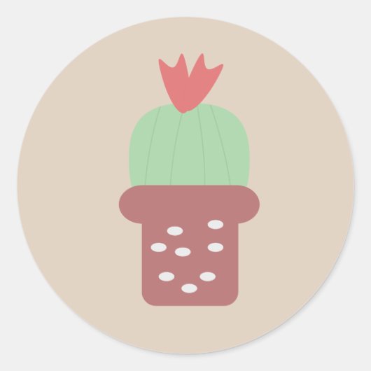 Succulent Desert Cactus Classic Round Sticker (Voorkant)