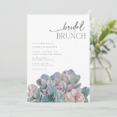 Succulent Desert Minimal Bridal Brunch Kaart (Staand voorkant)