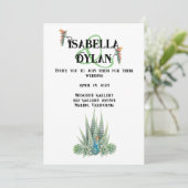 Succulent Desert Wedding Themed Kaart (Staand voorkant)