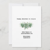 Succulent Desert Wedding Themed Kaart (Achterkant)