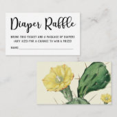 Succulent Diaper Raffle Tickets Informatiekaartje (Voorkant / Achterkant)