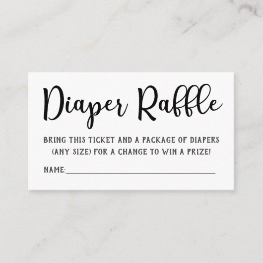 Succulent Diaper Raffle Tickets Informatiekaartje (Voorkant)