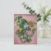 Succulent display op een briefkaart (Staand voorkant)