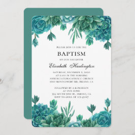 Succulent doopsel. Waterverf muntcactus. cactussen Kaart