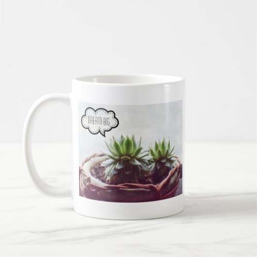 Succulent Dream Big Quote Koffiemok (Links)