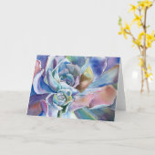 Succulent Echeveria 'Blue Sky'-Wenskaart Kaart (Gele Bloem)