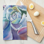 Succulent Echeveria Kitchen Towel Theedoek (Quarter Fold)