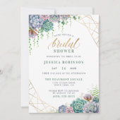 Succulent & Elegant Gold Script-Vrijgezellenfeest Kaart (Voorkant)