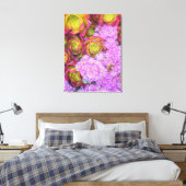 Succulent en bloemen canvas afdruk (Insitu (Slaapkamer))