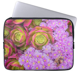Succulent en bloemen laptop sleeve