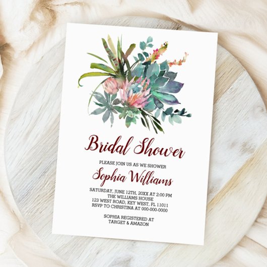 Succulent en Boho Cactus Vrijgezellenfeest Kaart