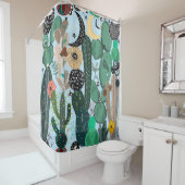 Succulent en cactus douchegordijn (In situ)